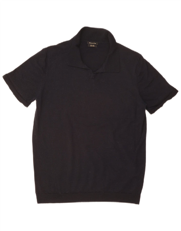 Ženski džemper s polo ovratnikom Massimo Dutti UK 14 srednje tamnoplava