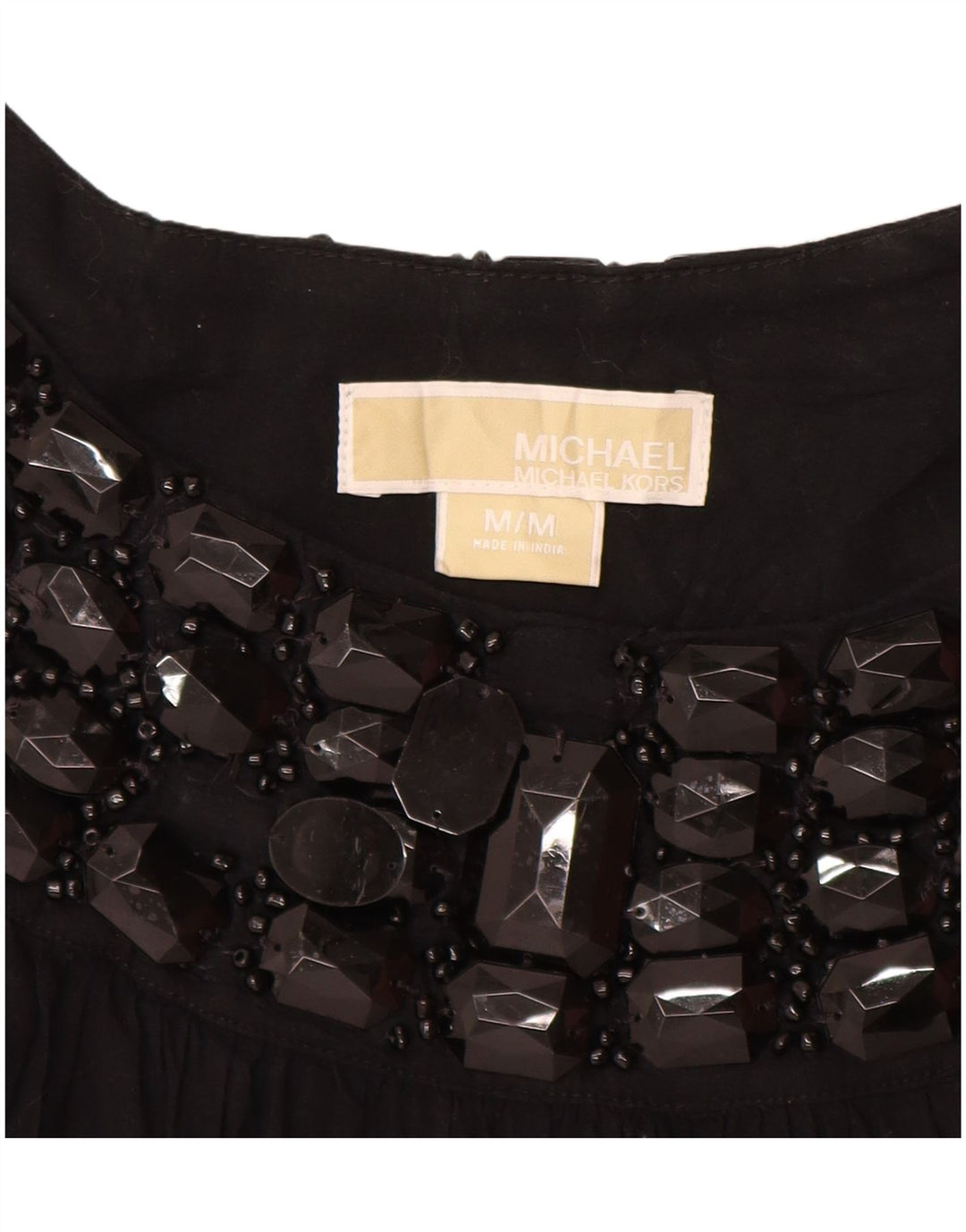 MICHAEL KORS Ženski gornji dio bluze bez rukava UK 12 Srednje crni pamuk