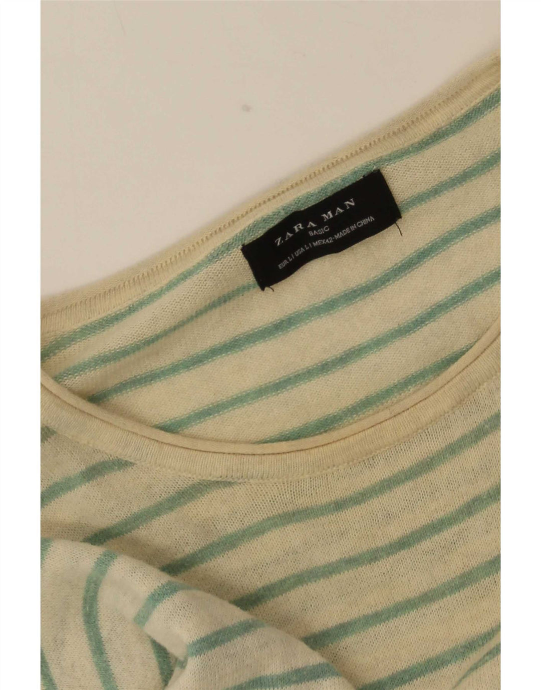 Zara muška majica dugih rukava na velike bijele pruge