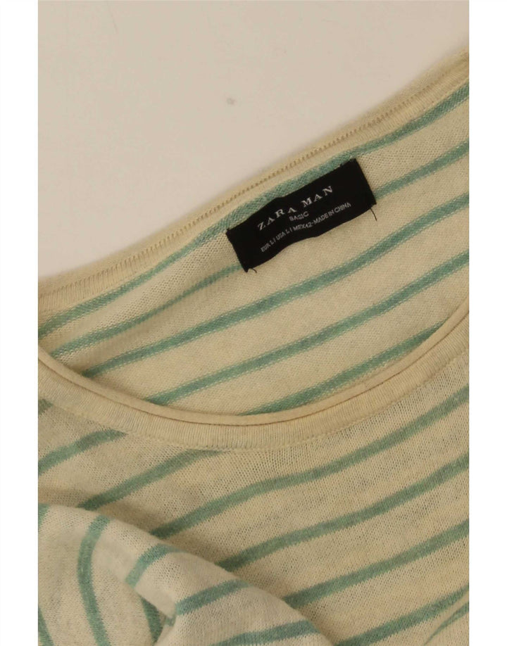 Zara muška majica dugih rukava na velike bijele pruge