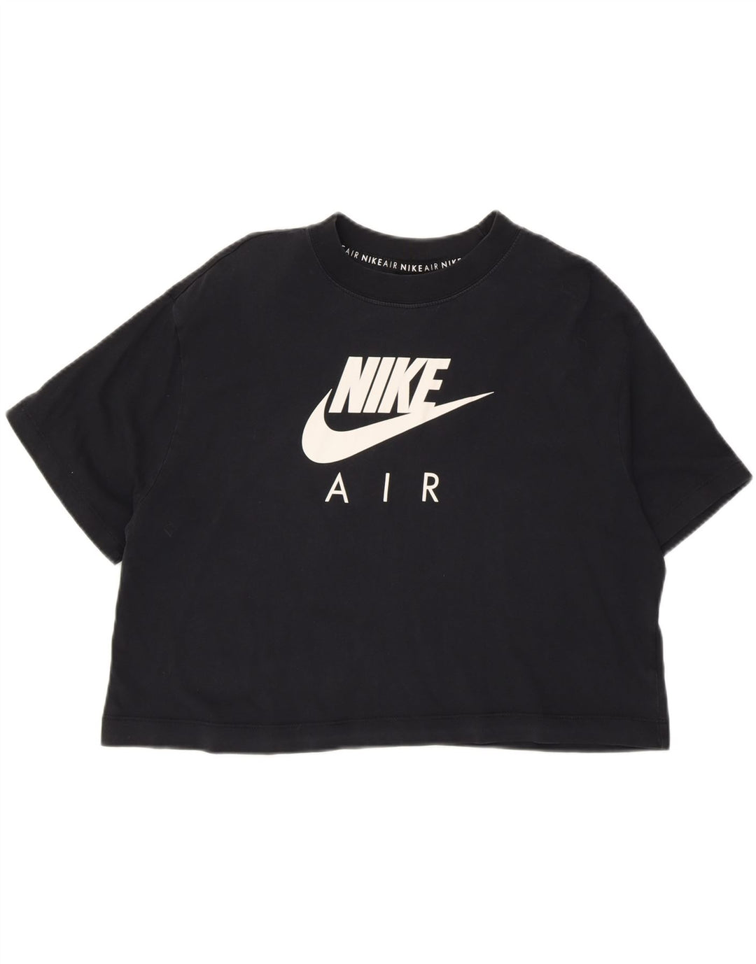 NIKE Womens Oversized Crop Graphic T-Shirt Top UK 14 Medium Black