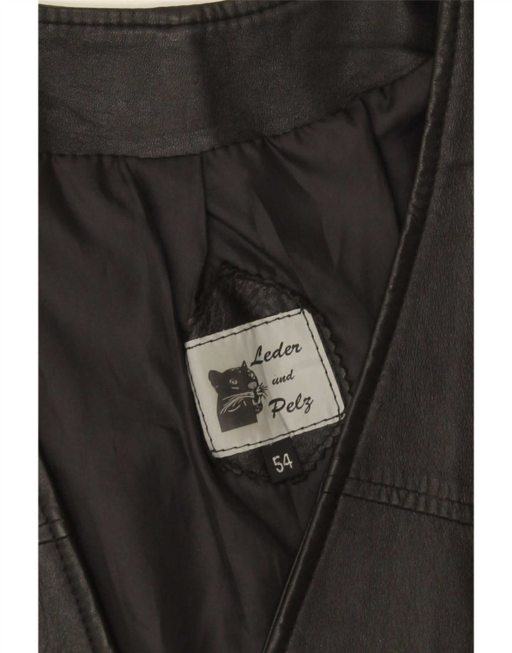 Vintage ženski kožni prsluk IT 54 3XL crni