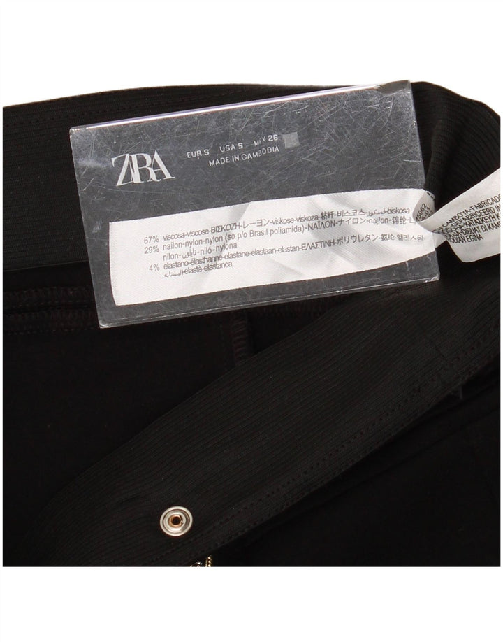 ZARA ženske uske ležerne hlače male W26 L27 crna viskoza