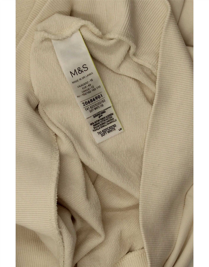 Marks & Spencer Ženski džemper UK 16 Large Off White Pamuk