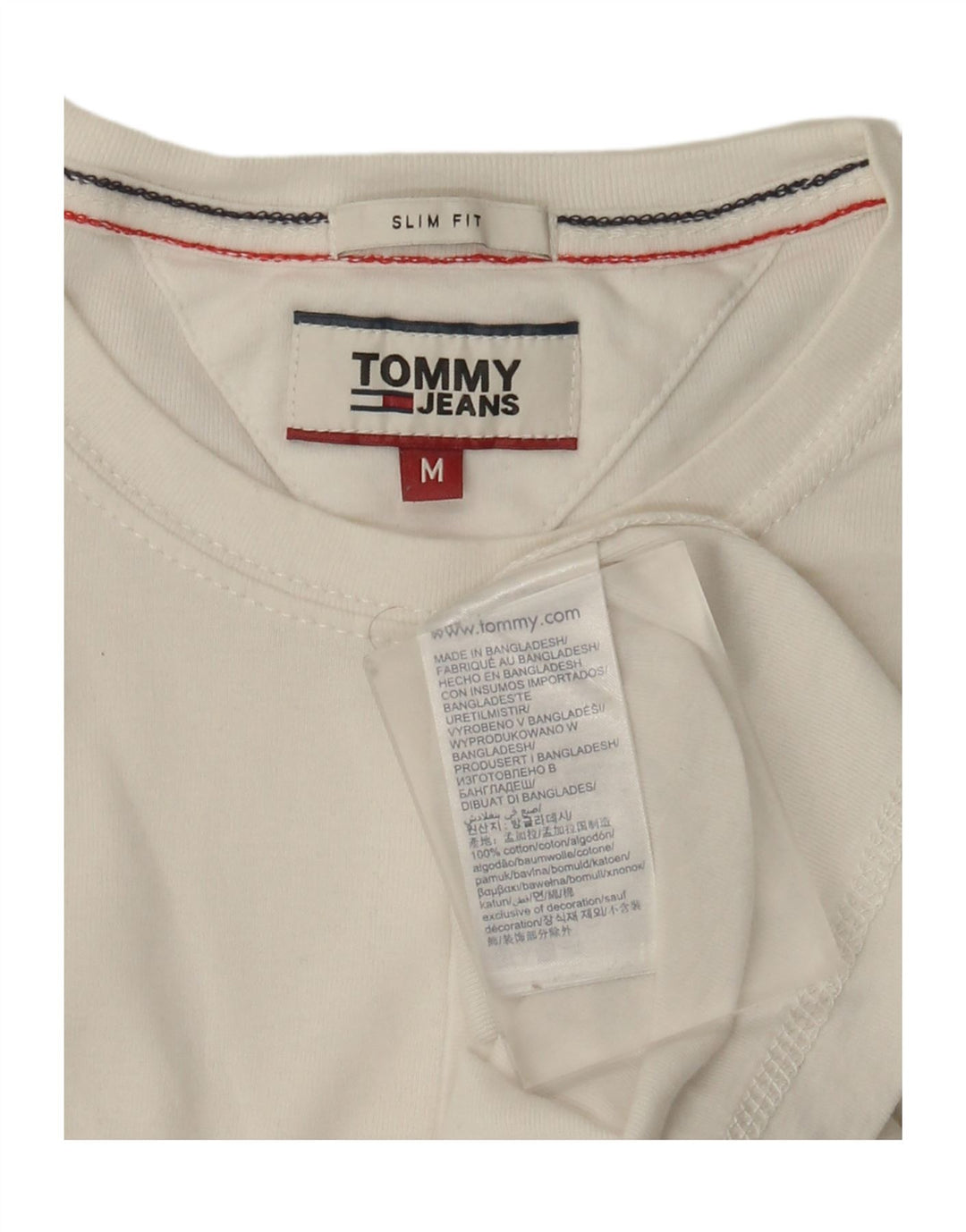 Tommy Hilfiger muška majica uskog kroja dugih rukava srednje bijele boje