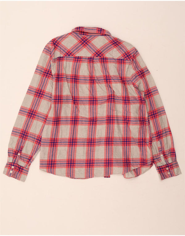 J. Crew Ženska flanelska košulja za dječake UK 18 XL, crveni karirani pamuk