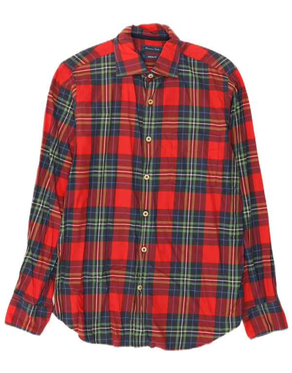Massimo Dutti Mens Casual Fit Shirt Medium Red Check