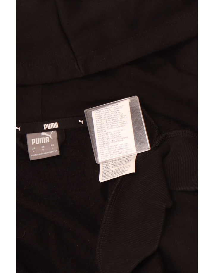 PUMA Ženski pulover s kapuljačom s patentnim zatvaračem UK 16 Veliki crni pamuk