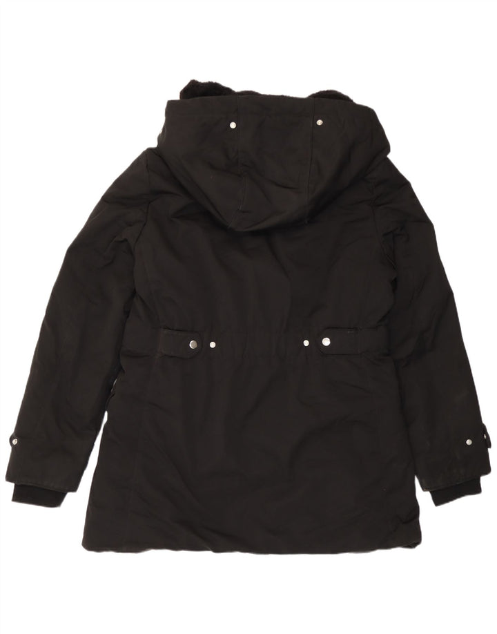 Zara ženska parka jakna s kapuljačom UK 18 XL crni poliester