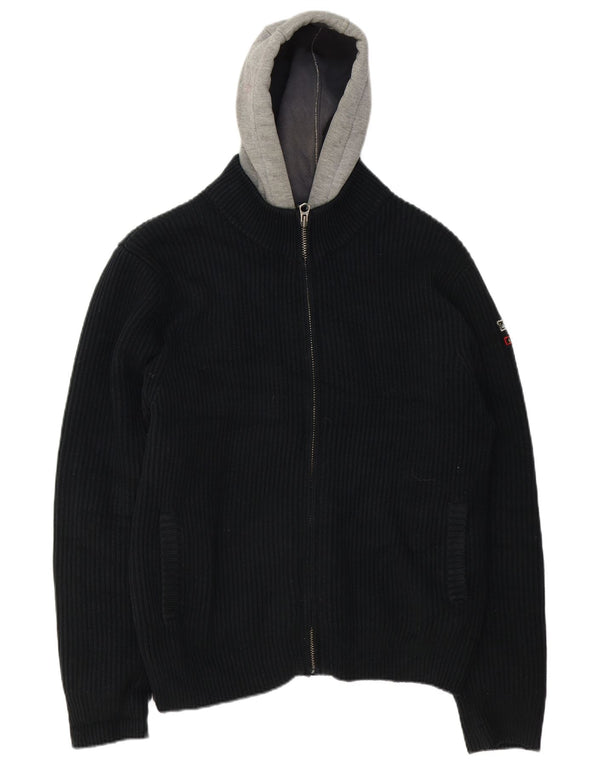 Scotch & Soda muška pletena bomber jakna s kapuljačom UK 42 XL crni akril