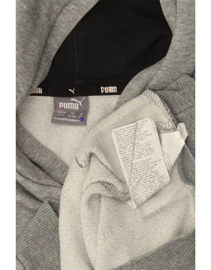 PUMA majica s kapuljačom za dječake, 13-14 godina, sivi pamuk