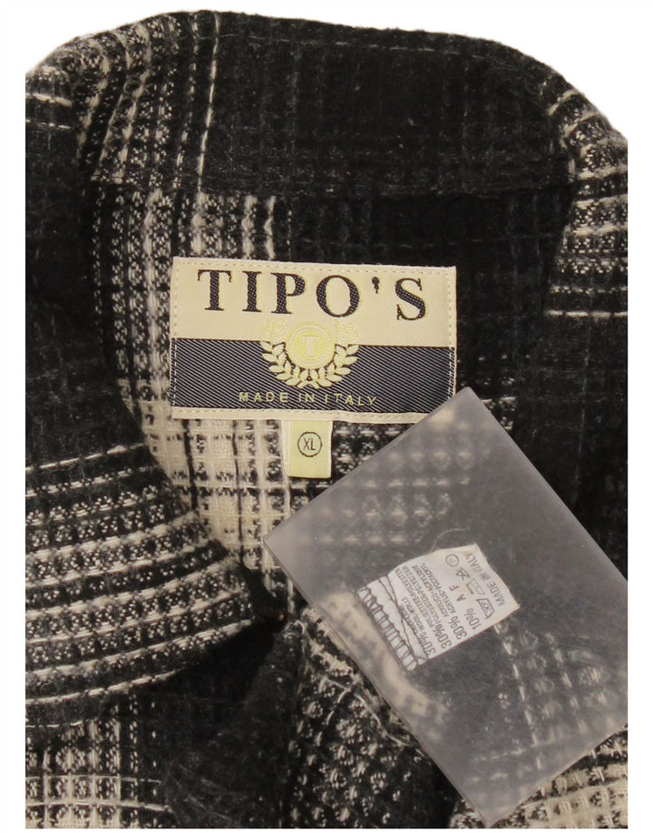 Tipo' S Muška prekošulja Flanelska košulja XL Crna karirana vuna