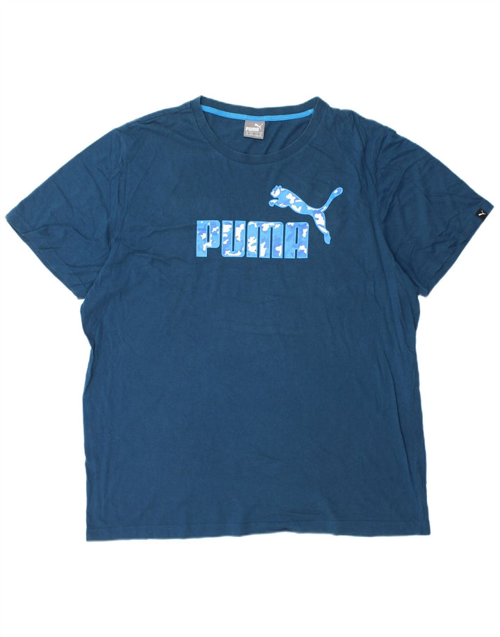PUMA majica kratkih rukava s motivom 2XL tamnoplava