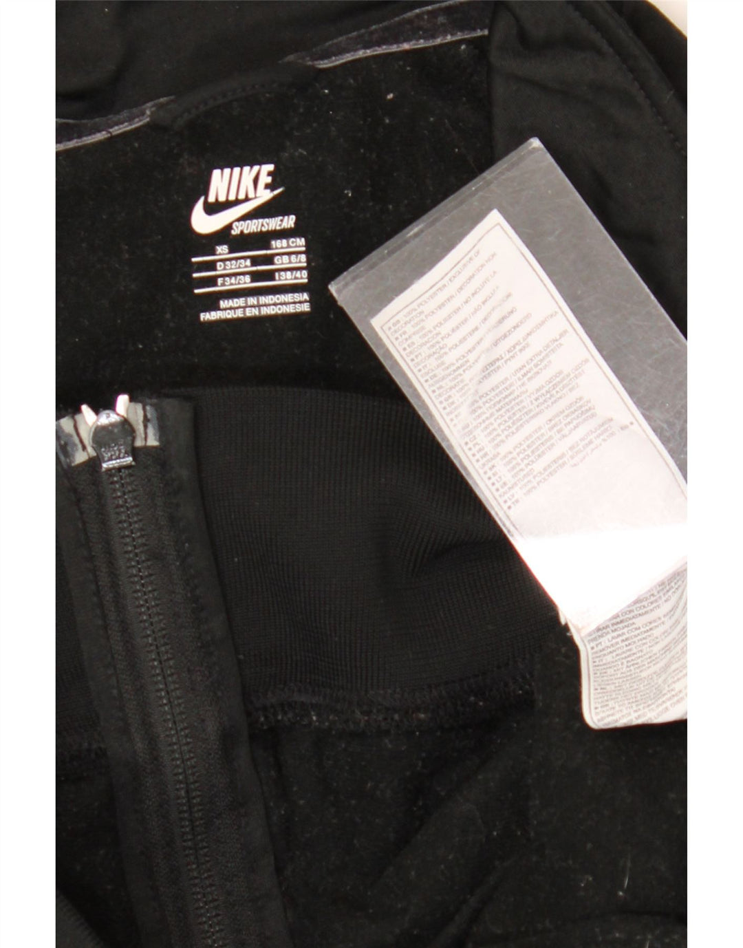 Nike ženska gornja jakna za trenirku UK 6/8 XS crni prugasti poliester