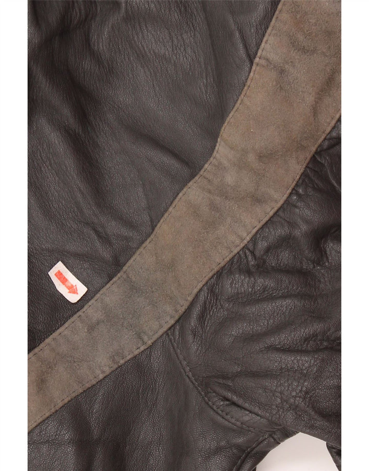 Lavorazione Artigiana ženska jakna IT 44 Srednje siva koža blokova boja