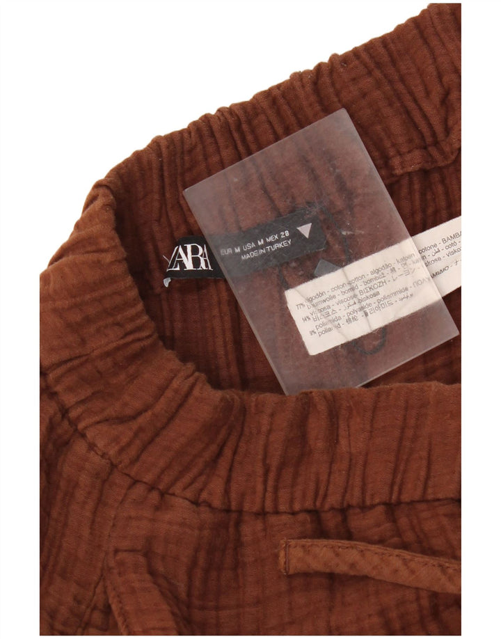 Zara ženske uske ležerne hlače srednje veličine W28 L28 smeđi pamuk