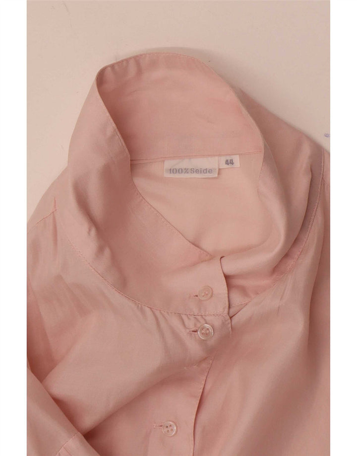 Vintage ženska prevelika košulja bluza IT 44 srednje ružičasta svila