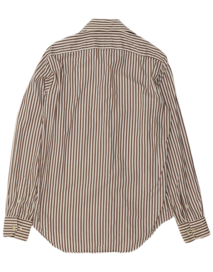 MASSIMO DUTTI Muška košulja veličina 39 15 1/2 srednje smeđe pamučne pruge