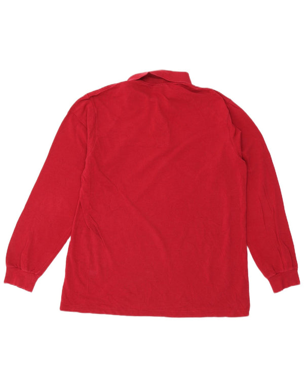 Lacoste muška polo majica dugih rukava, veličina 4, srednje crveni pamuk