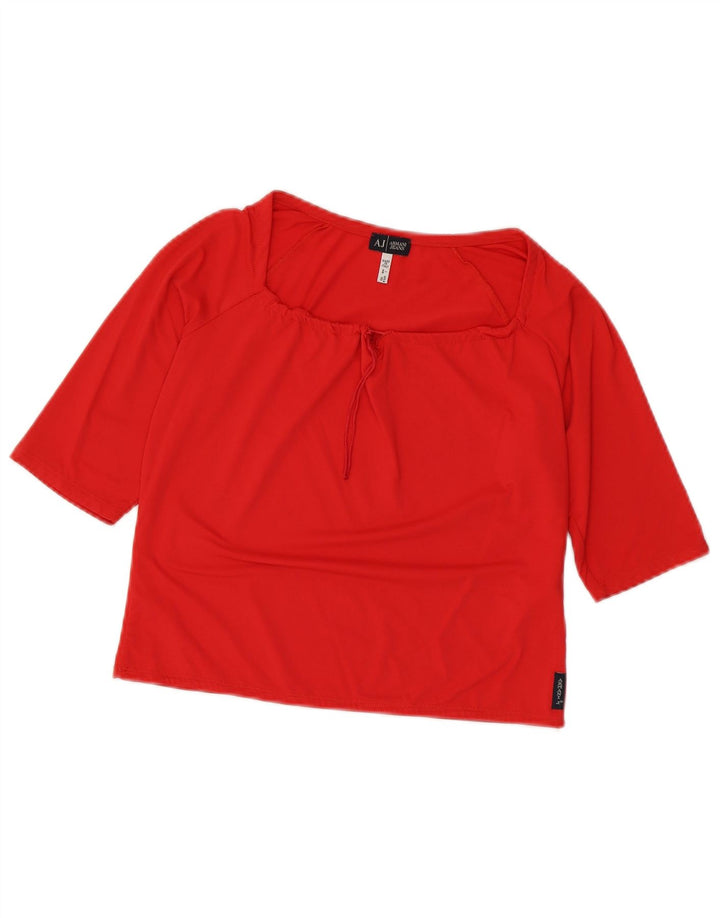 Armani Jeans Ženska skraćena majica s 3/4 rukavima UK 14 Srednje crvena poliamid