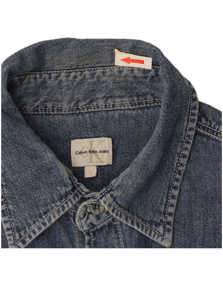 Calvin Klein muška traper košulja velika plava pamučna