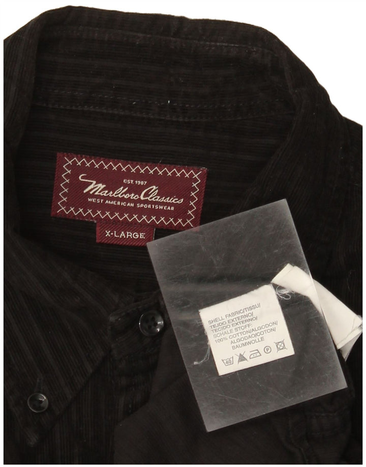 Marlboro Classics muška košulja od samta XL crni pamuk