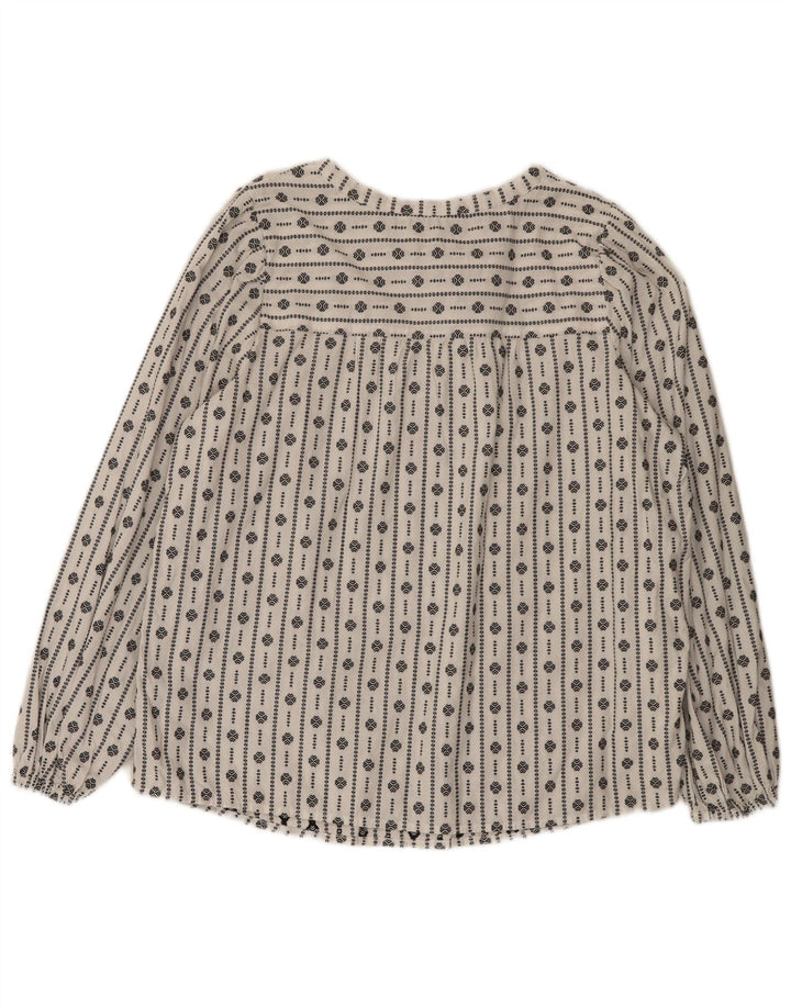 Marks & Spencer Top ženska bluza UK 16 Veliki bijeli geometrijski pamuk