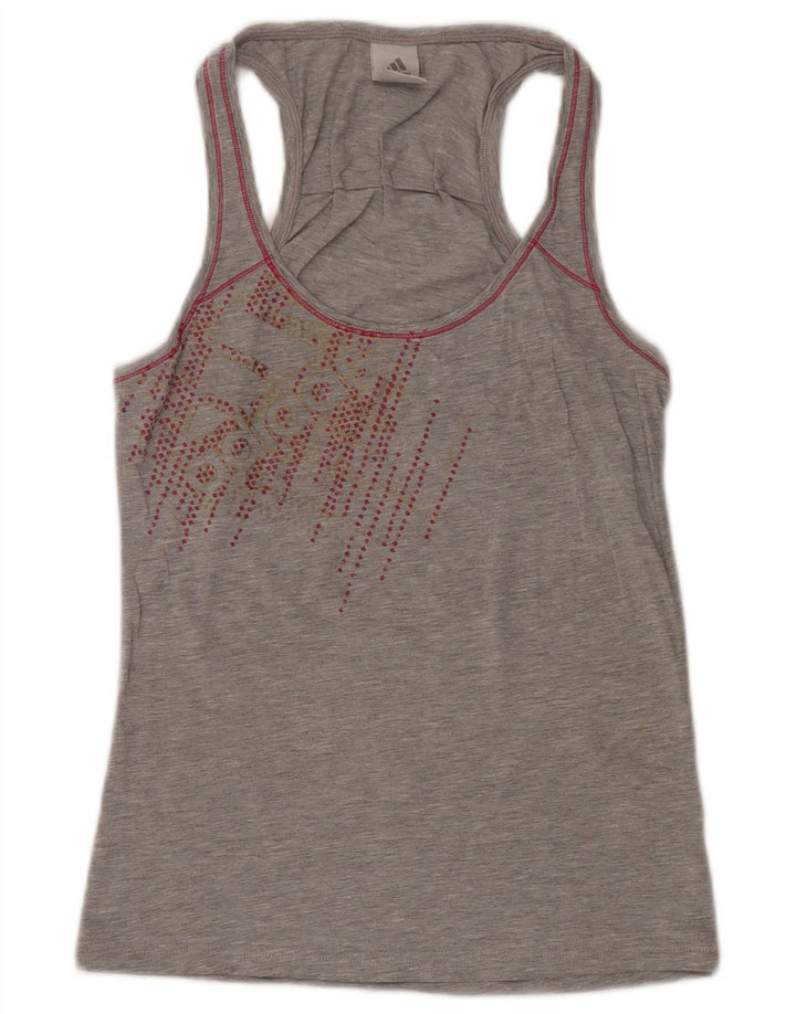 Adidasov ženski grafički prsluk UK 12 Medium Grey Flected