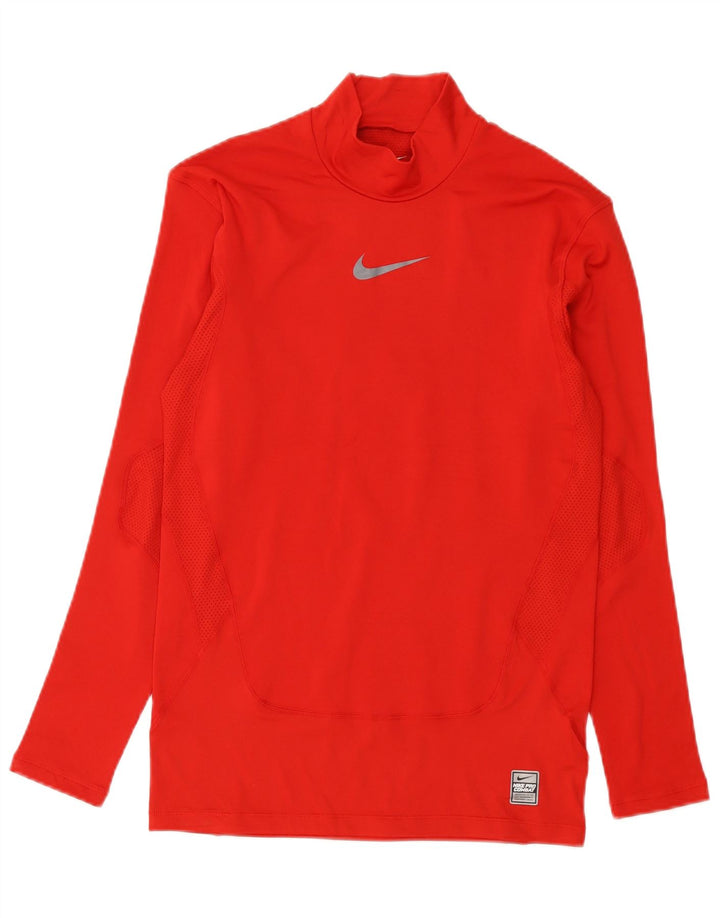 Nike muška Dri Fit majica dugih rukava, veliki crveni poliester