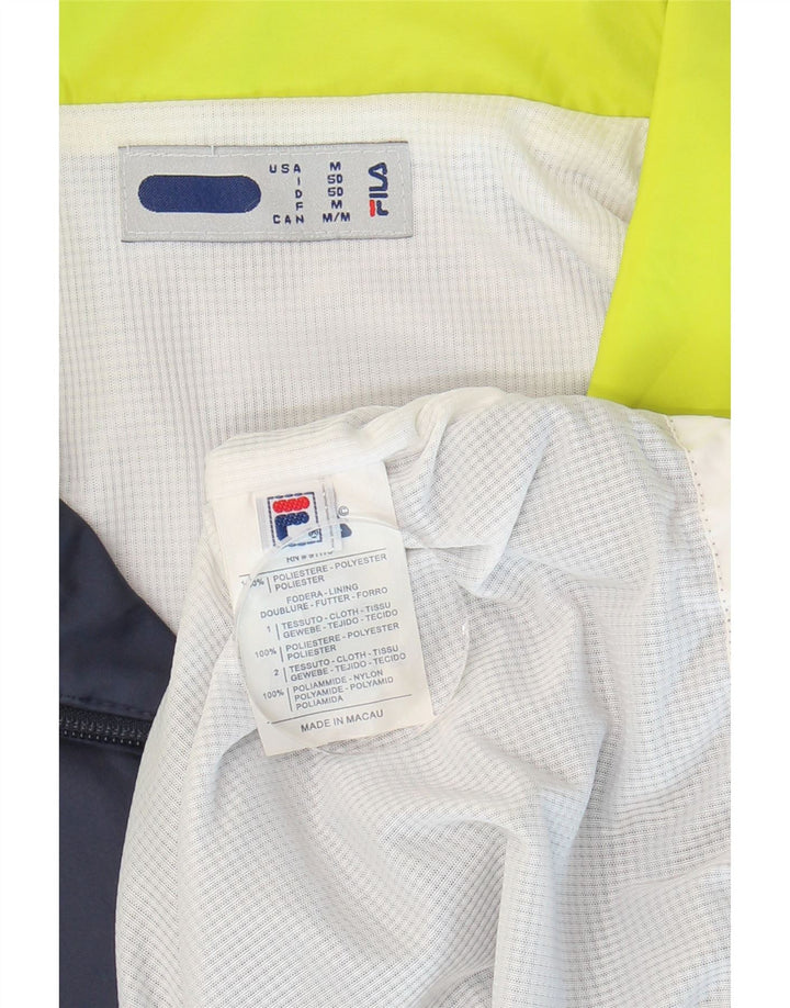 FILA Mens Tracksuit Top Jacket IT 50 Medium Navy Blue Colourblock Vintage Fila and Second-Hand Fila from Messina Hembry 