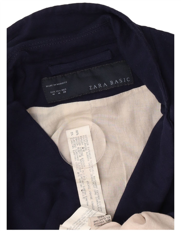 Zara ženska sako jakna s 1 gumbom UK 12 Medium tamnoplava viskoza