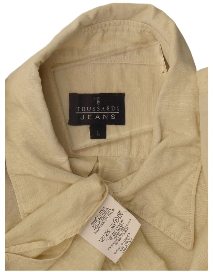 Trussardi Jeans muška košulja velika žuta platna