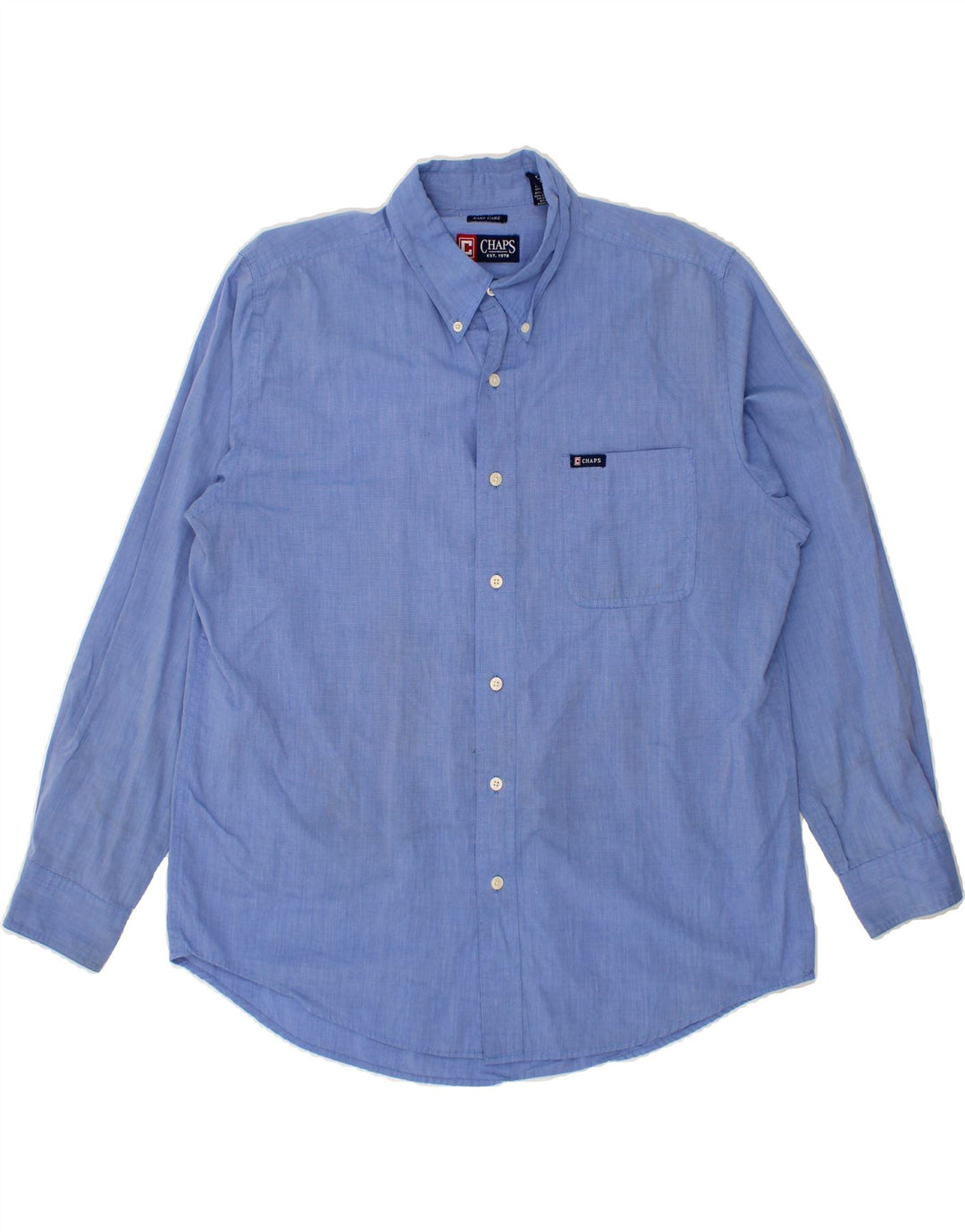 CHAPS Mens Shirt Large Blue Cotton Vintage Chaps and Second-Hand Chaps from Messina Hembry 