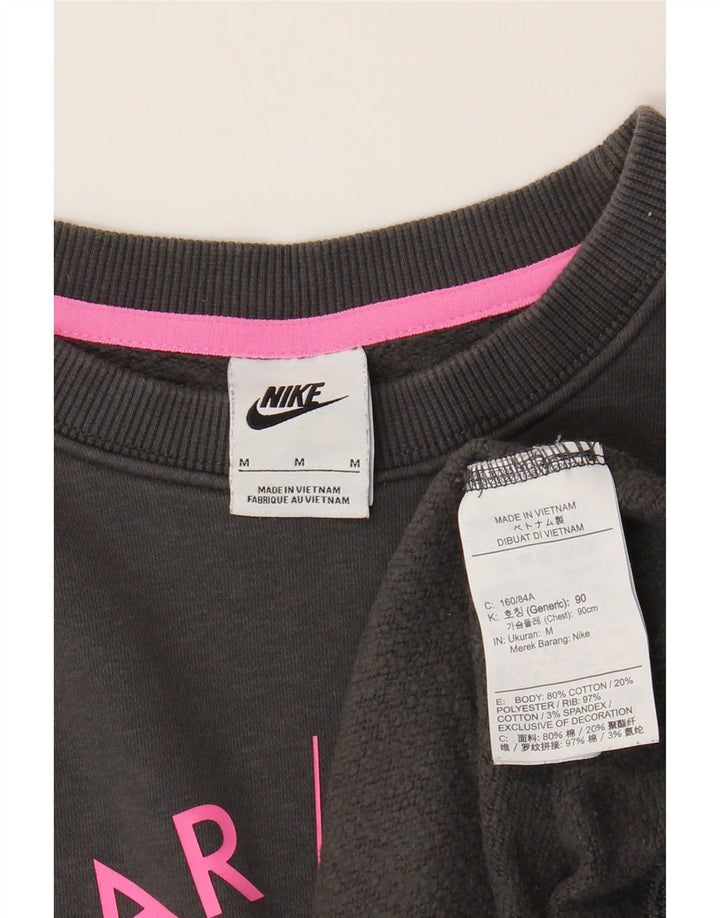 Nike Ženska prekomjerna trenirka s grafičkim motivima UK 14 srednje sivi pamuk
