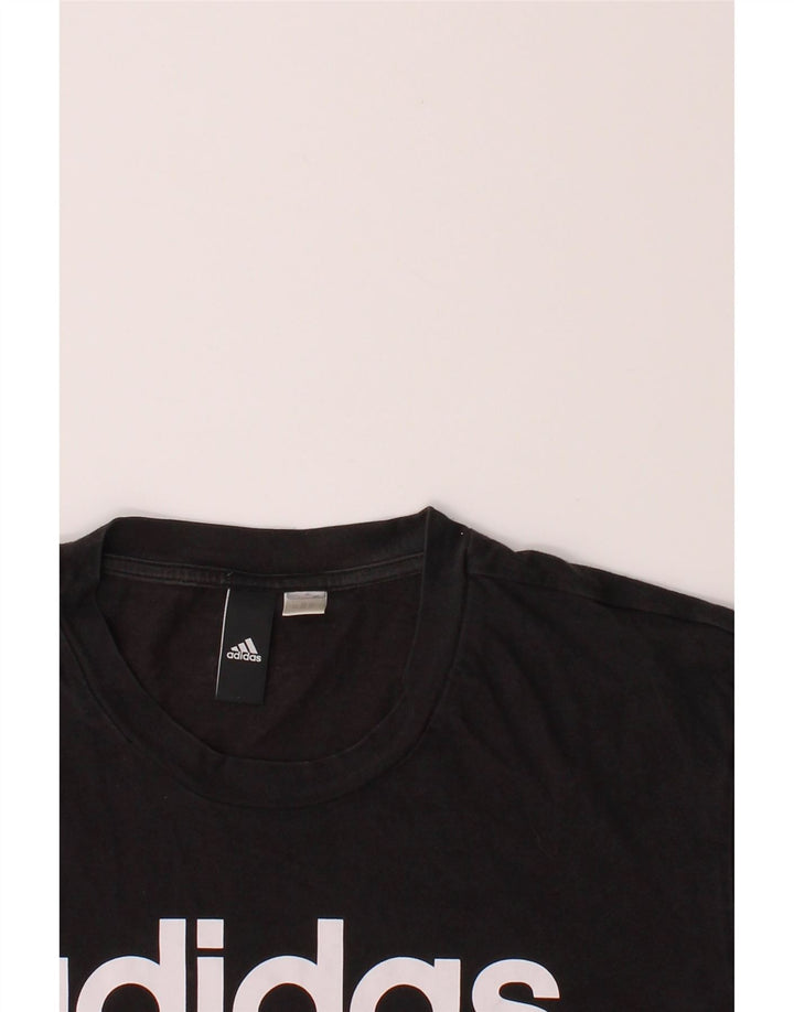 ADIDAS Mens Graphic T-Shirt Top Medium Black Cotton Vintage Adidas and Second-Hand Adidas from Messina Hembry 