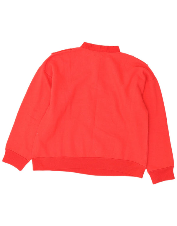 VINTAGE Ženska majica s dugmadima i izrezom UK 18 XL, crveni pamuk