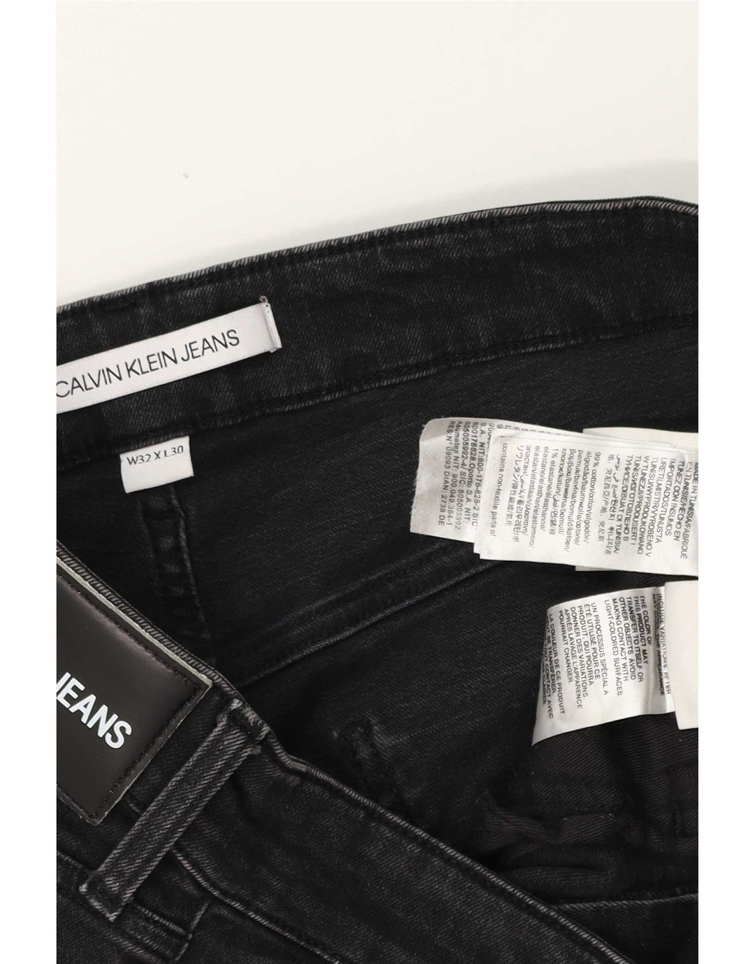 Calvin Klein muške uske traperice W32 L30 crni pamuk
