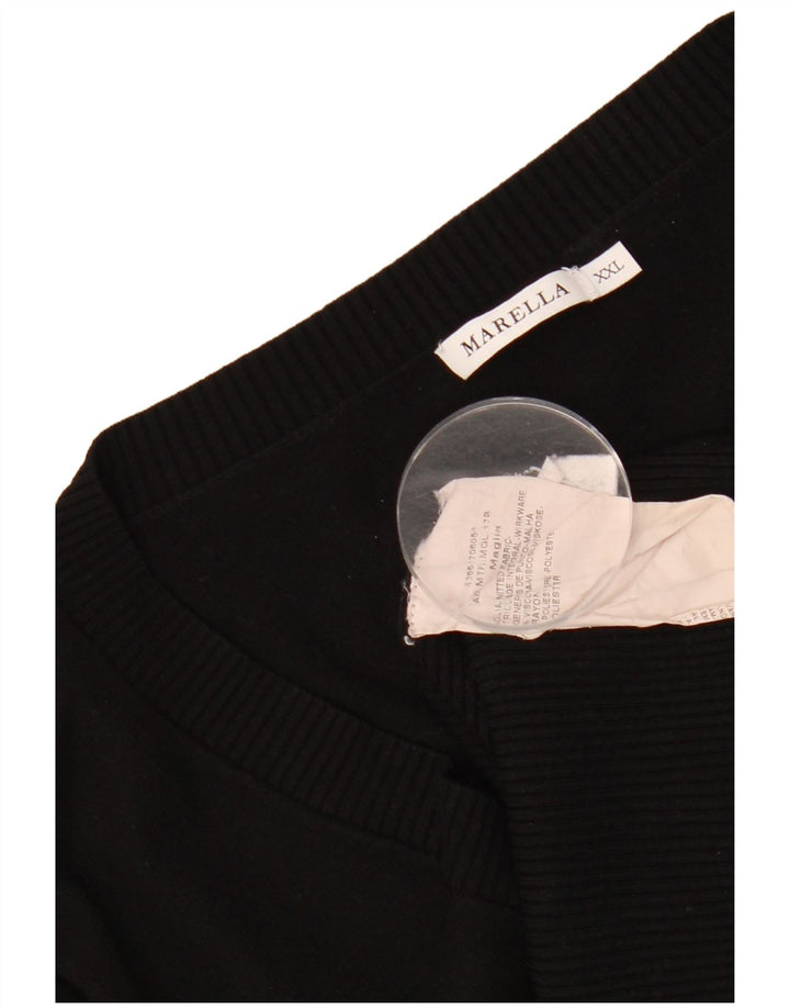 MARELLA Ženski vojni džemper s V-izrezom UK 20 2XL crna viskoza
