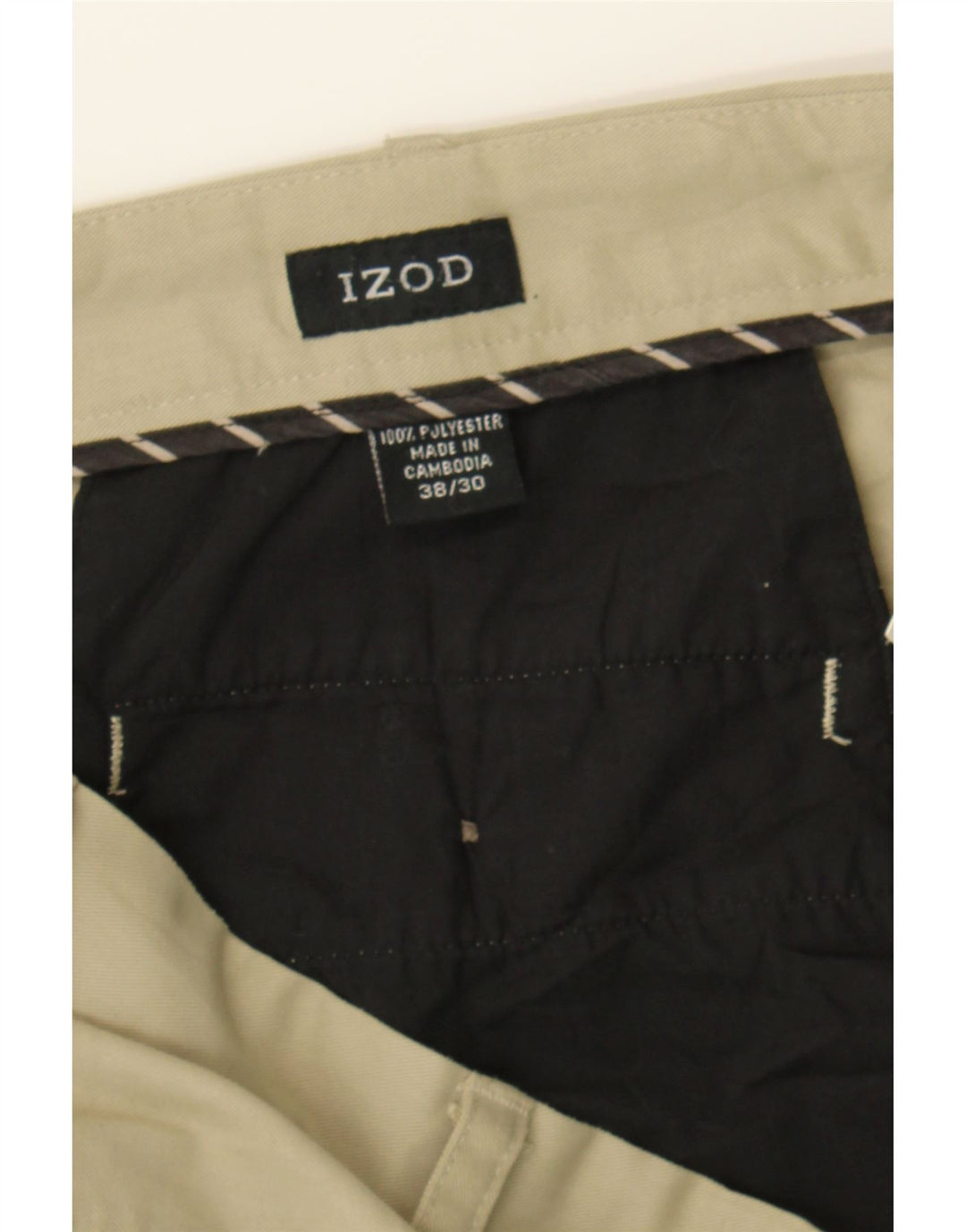 IZOD Mens Pegged Casual Trousers W38 L30 Beige Polyester Vintage Izod and Second-Hand Izod from Messina Hembry 