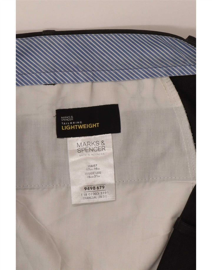 Marks & Spencer muške hlače ravnog odijela W38 L31 sivi poliester