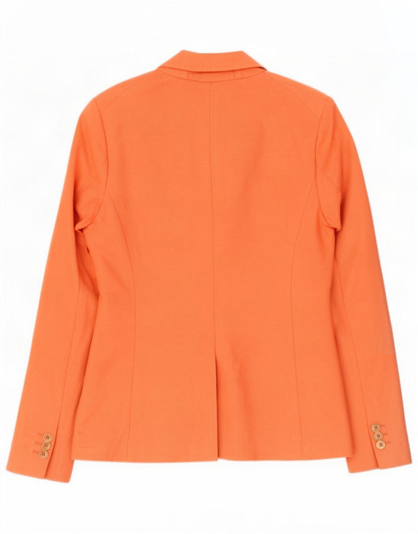 Massimo Dutti Womens 1 Button Blazer Jacket EU 38 Small Orange Cotton
