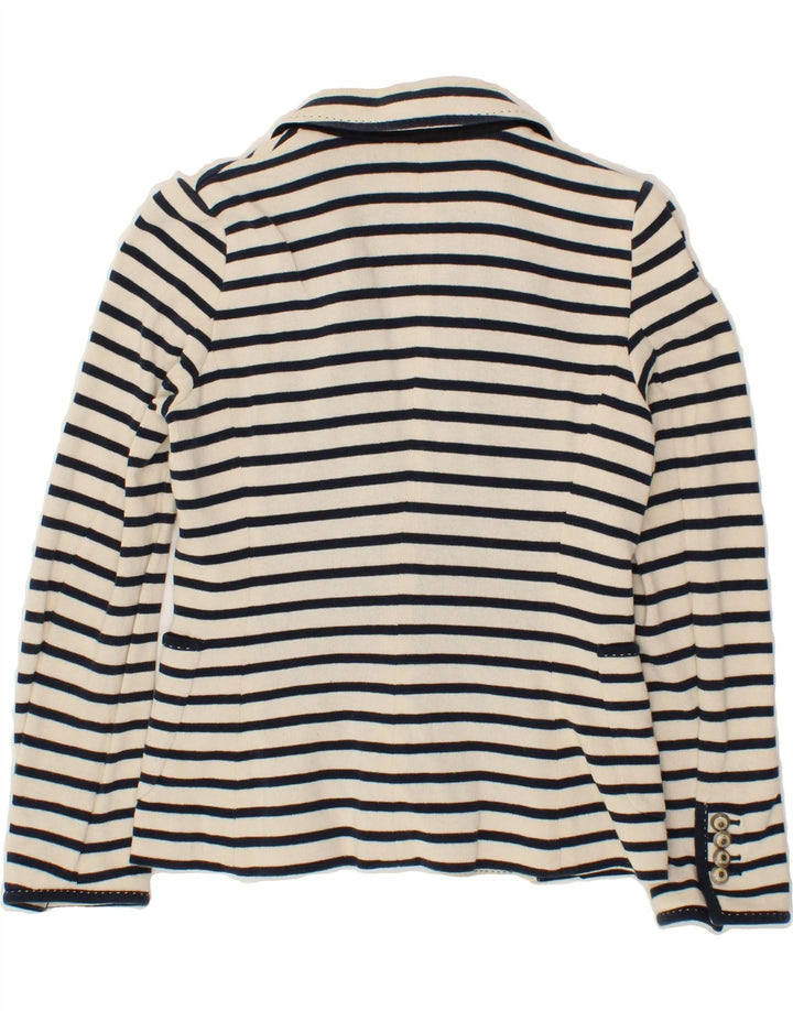 ZARA Womens 2 Button Blazer Jacket UK 6 XS Navy Blue Striped Nautical Vintage Zara and Second-Hand Zara from Messina Hembry 