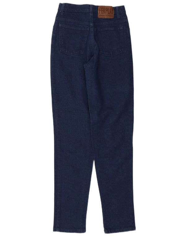 Vintage Womens High Waist Tapered Jeans W27 L32 Blue
