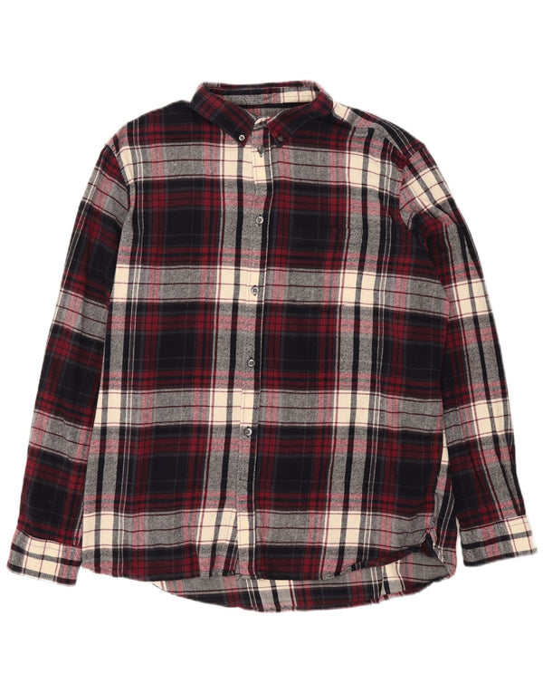 French Connection muška flanelska košulja 2XL tamnocrveni karirani pamuk