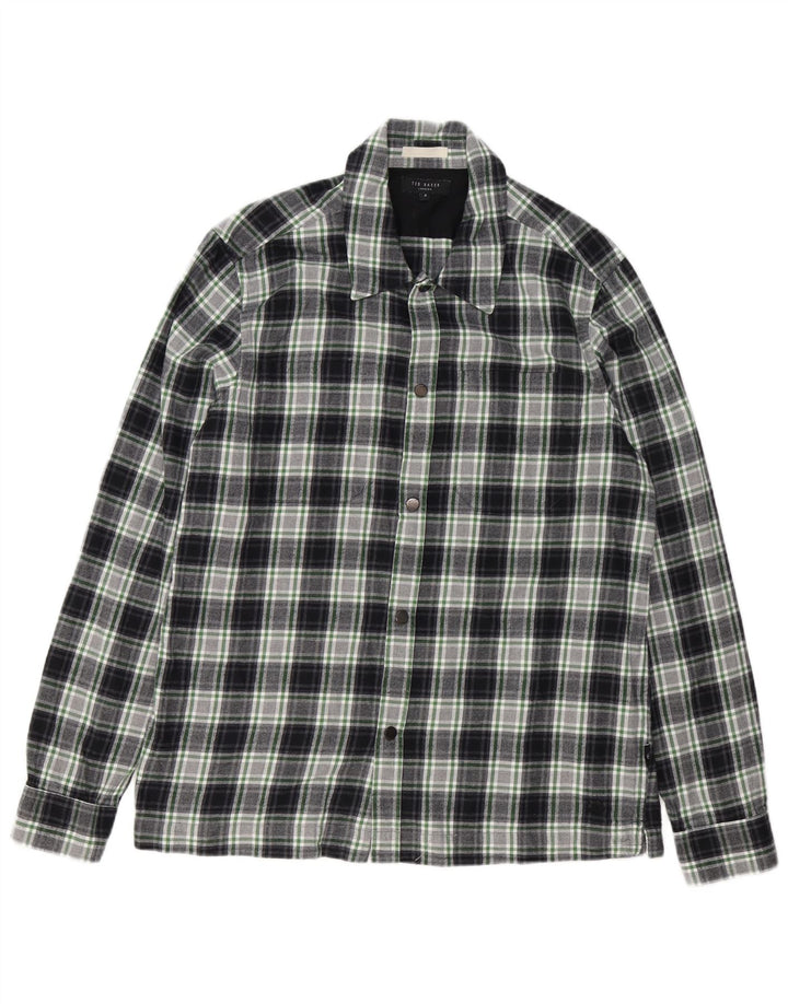 Muška flanelska košulja Ted Baker, veličina 3, srednje zelena karirana pamuk