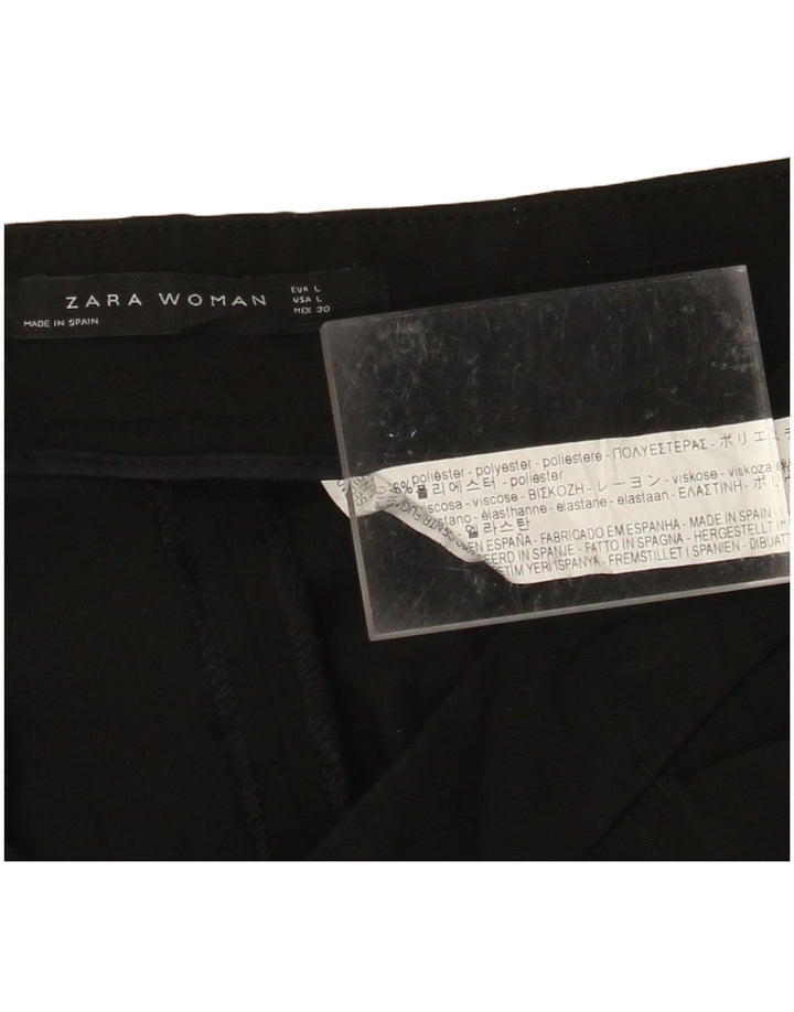 ZARA Womens Straight Casual Trousers Large W30 L26 Black Polyester