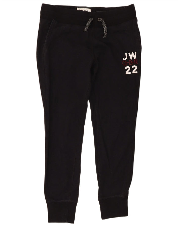 JACK WILLS Ženske trenirke s grafičkim motivima Joggers UK 12 srednje crne