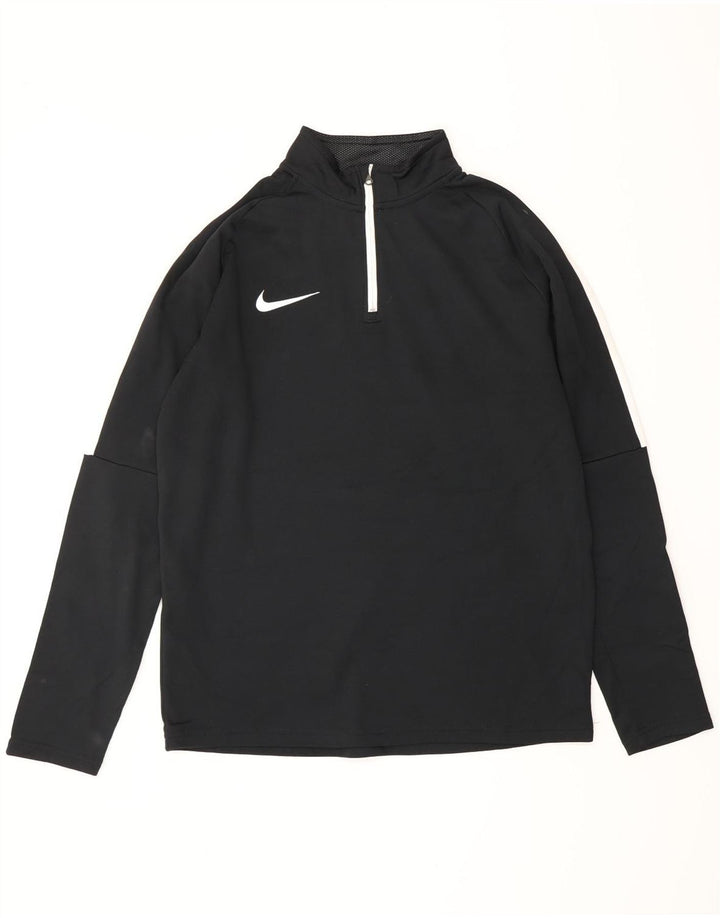 NIKE Muška pulover trenirka Dri Fit s patentnim izrezom Gornji dio srednje crne boje