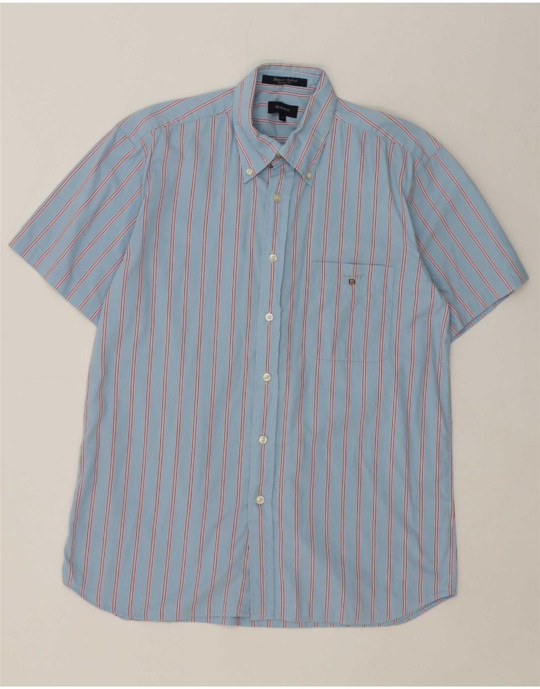 GANT Mens Pinpoint Oxford Regular Fit Shirt Medium Blue Striped