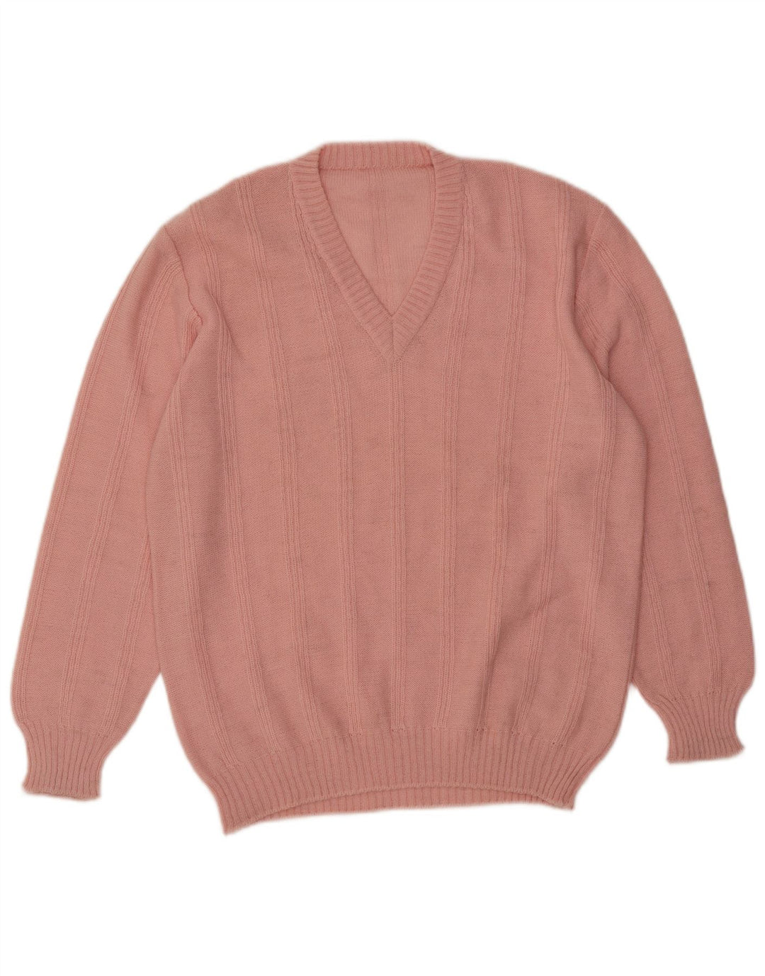 VINTAGE ženski džemper s V-izrezom UK 18 XL ružičasta